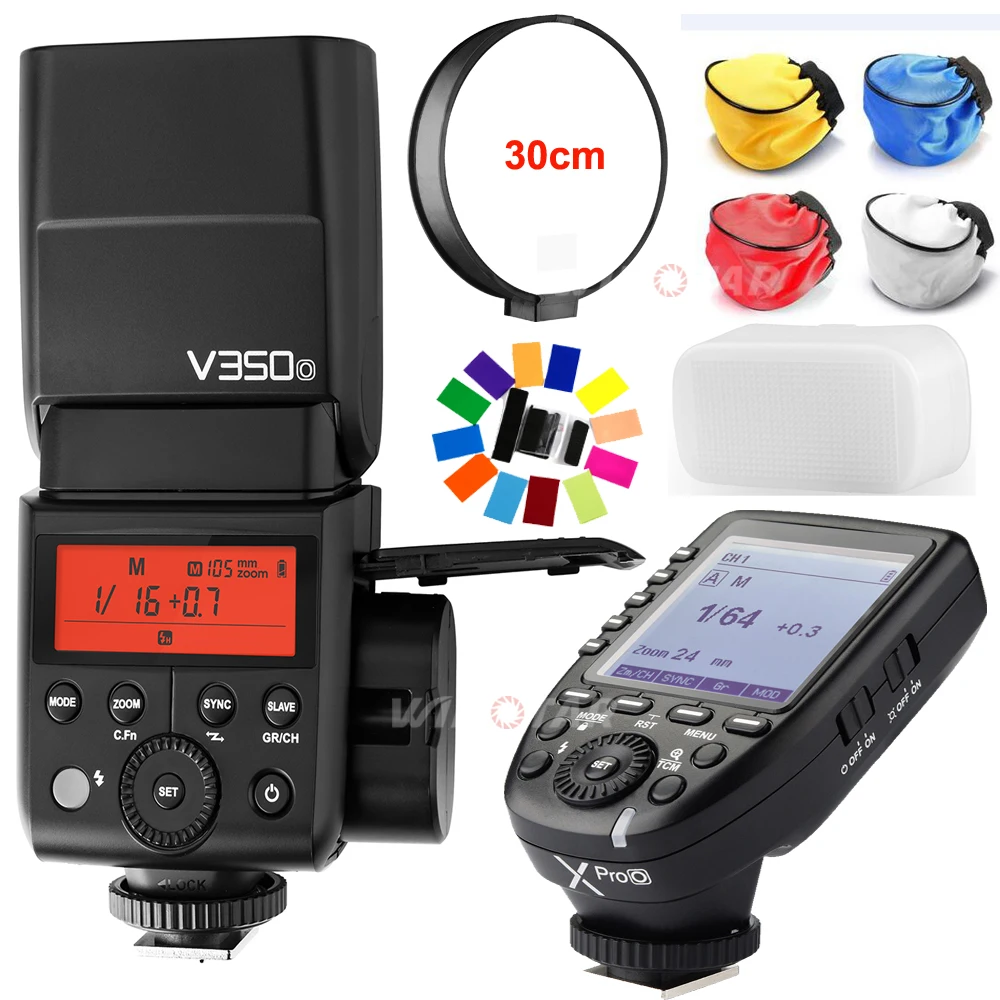 

Godox TTL V350O Camera Flash HSS 1/8000s GN36 Built-in Lithium Battery+Transmitter Trigger XPro-O For Olympus/Panasonic Camera