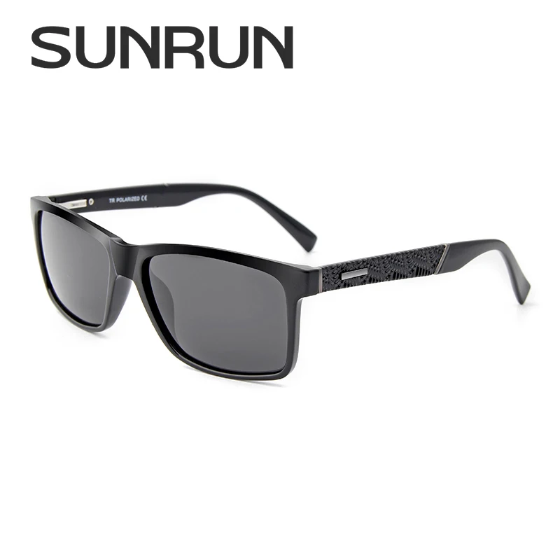 

SUNRUN New Square Polarized Sunglasses Brand Designer Men TR90 Frame Sun Glasses Classic Driving Eyewear UV400 18015