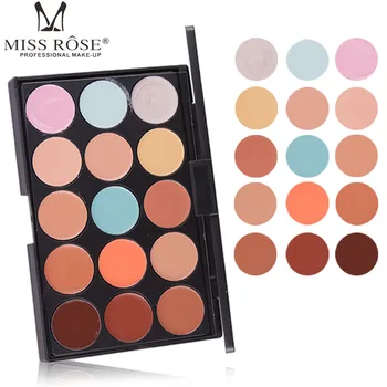 

Miss rose face makeup 15 colors concealer palette Camouflage Contour cream makeup base foundaiton bb cream pink blue MS120