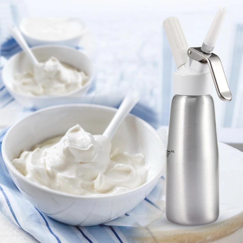 

500ml Professional Aluminum Cream Foamer Gun Cream Whipper Butter Dispenser Coffee Dessert Cake DIY Essential Bake Tools