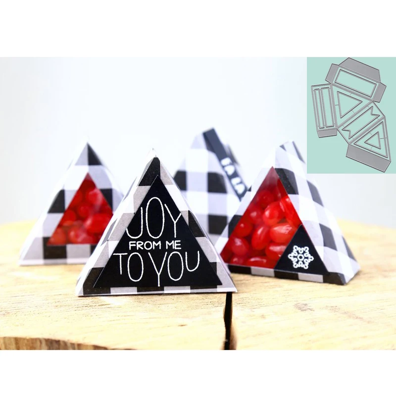 

Triangle Fold Box Frame Metal Cutting Dies For Scrapbooking Embossing Card Album Making Stencil DIY Crafts Decoration Template