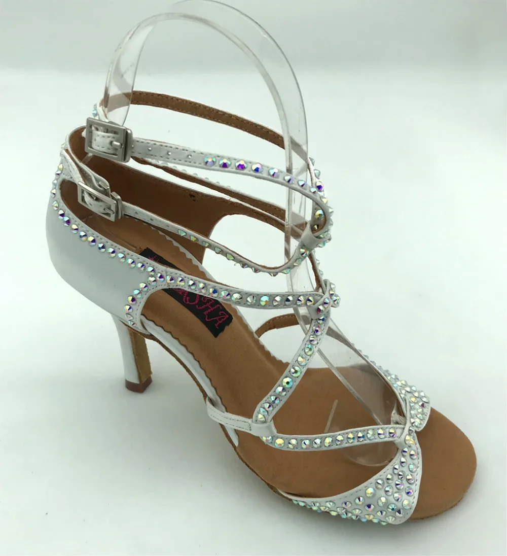 

Hot Sale womens dance shoes latin ballroom tango shoes 6221W with rhinestones low heel high heel fashion dancing shoes