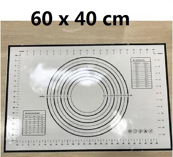 Листы для выпечки большого размера, силиконовая для выпечки, коврик, не стикер, коврик для стола, кухонные инструменты для приготовления пищи, сахарное ремесло, печенье рулет - Цвет: 60 X 40 CM Black