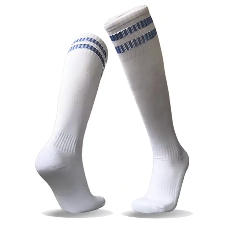 Противофутбольные носки для взрослых и мужчин Гольфы компрессионные футбольные Носки дышащие наборы шаров og-02 - Цвет: White Blue