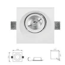 Регулируемый встраиваемый гипсовый потолочный светильник с AR111 Светодиодный светильник 9-12 Вт для помещений, специальный штукатурный светильник, светодиодный светильник