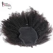 4B 4C Afro Kinky Curly font b Hair b font Ponytails Natual font b Human b