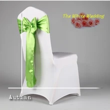 100 дешевая атласная шалфей стул створки для свадебного украшения в Европу