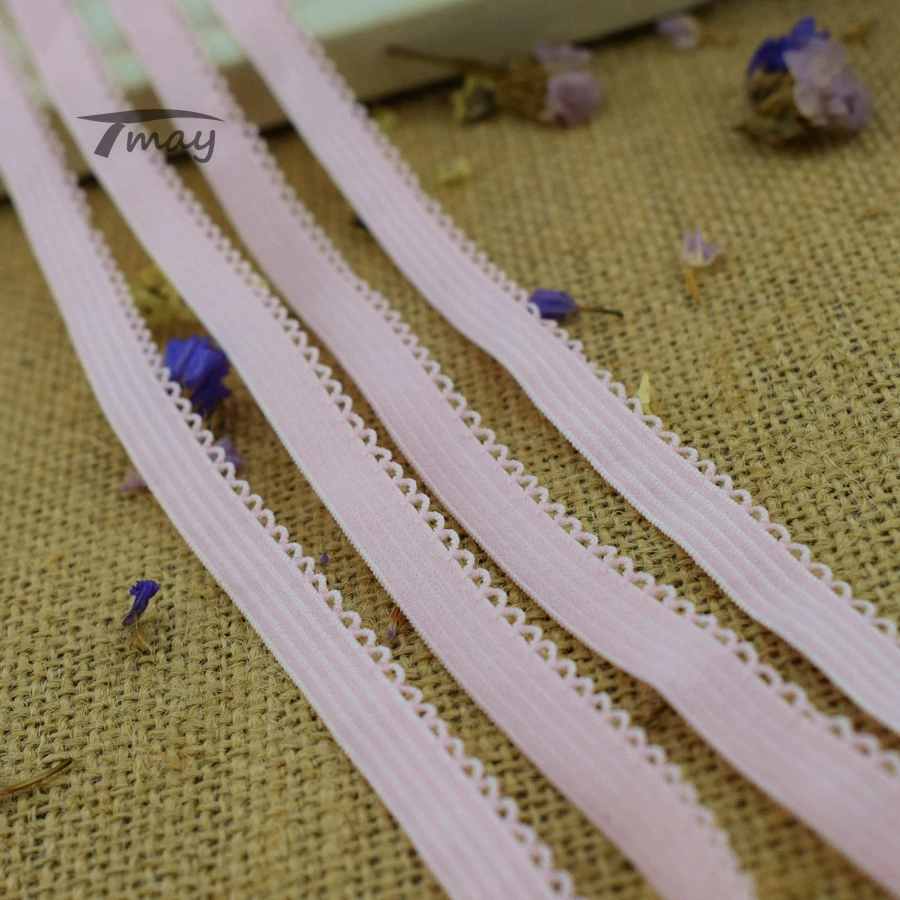 

#1380 Pink Color Elastic Bands Fine and Smooth elastic rubber band for Pants Lingerie Edge Stretch Lace Trim Ribbon webbing