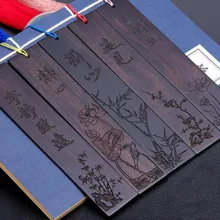 Bum blossom bamboo Lotus креативный традиционный деревянный набор закладок с кисточками Классический китайский стиль, подарок в виде книги 5 шт./компл