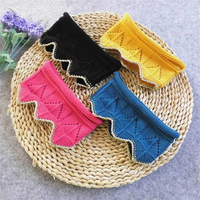 new crown baby beanies fashion knitted cotton kids caps children princess hats boys girls head wear infant toddlers accessories