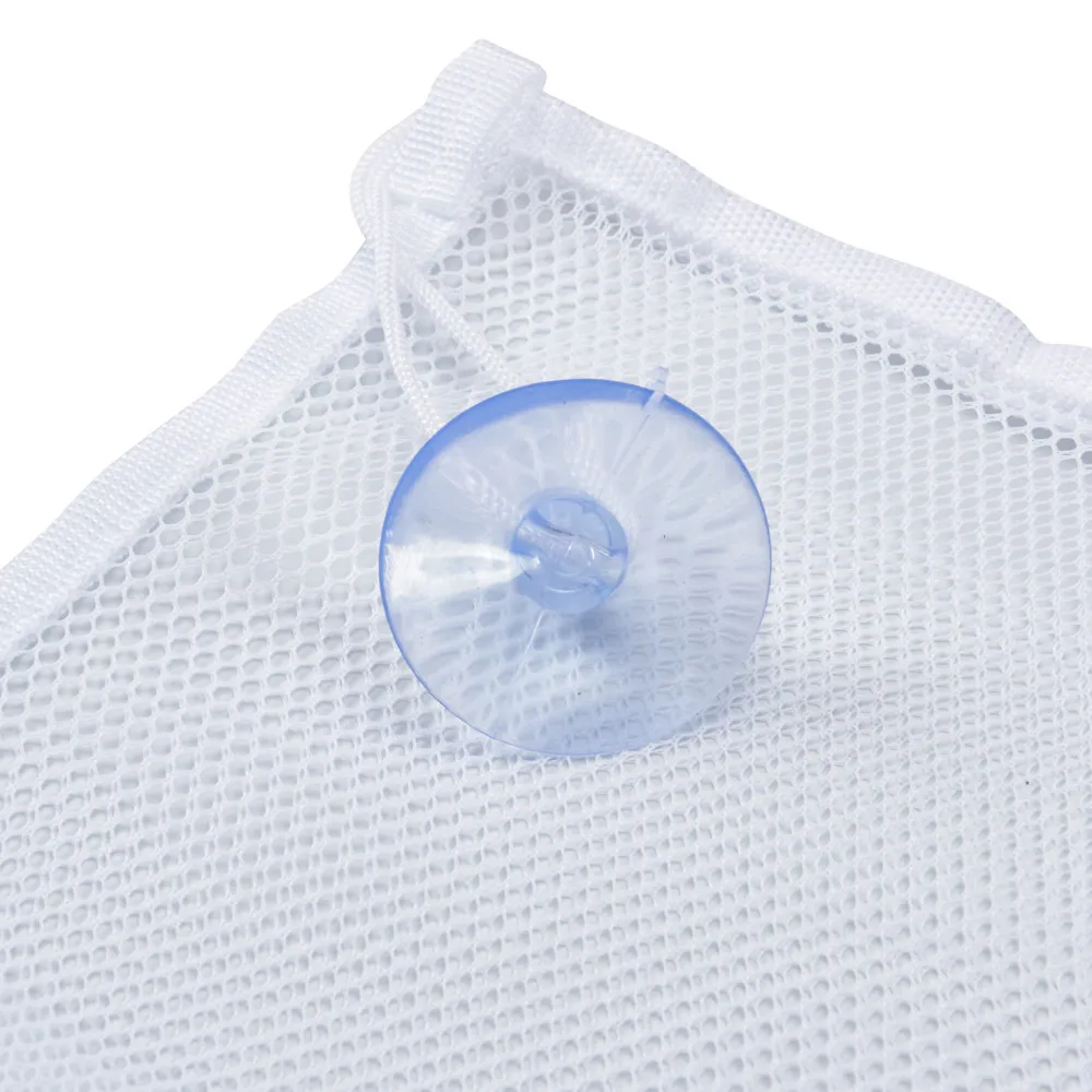 Baby Bath toy organizer Baby Storage Bag bath toy organiser holder Doll Organizer Strong Suction bath toy net White & Blue Color (5)