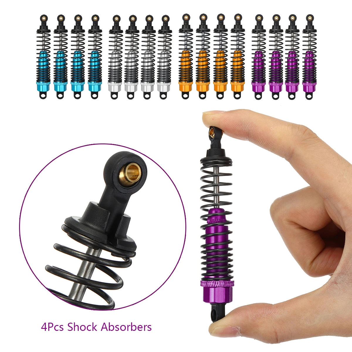 

4x for 1/10 RC for HSP Car Crawler Aluminum Front Rear Shock Absorber Damper 108004 Aluminum 100mm Length High Quality Metal