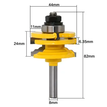 

8mm Shank Glass Door Rail Stile Reversible Router Bit for Woodworking Cutter Cutting Tool