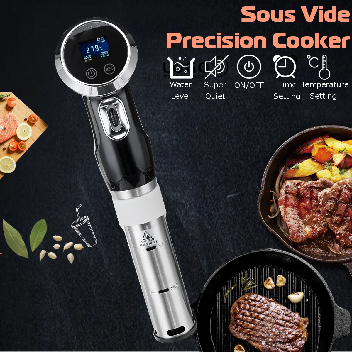 

220V Low Temperature Cooking Sous Vide Precision Cooker Immersion Circulator Rod Digital Intelligent LCD EU Plug Quiet Alarming
