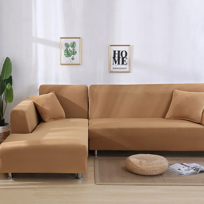 Угловой диван крышка эластичный диван вытирается полотенцем чехол для дивана, чехлы на диван в гостиной крышка секционный диван-крышка для защиты мебели - Цвет: Camel