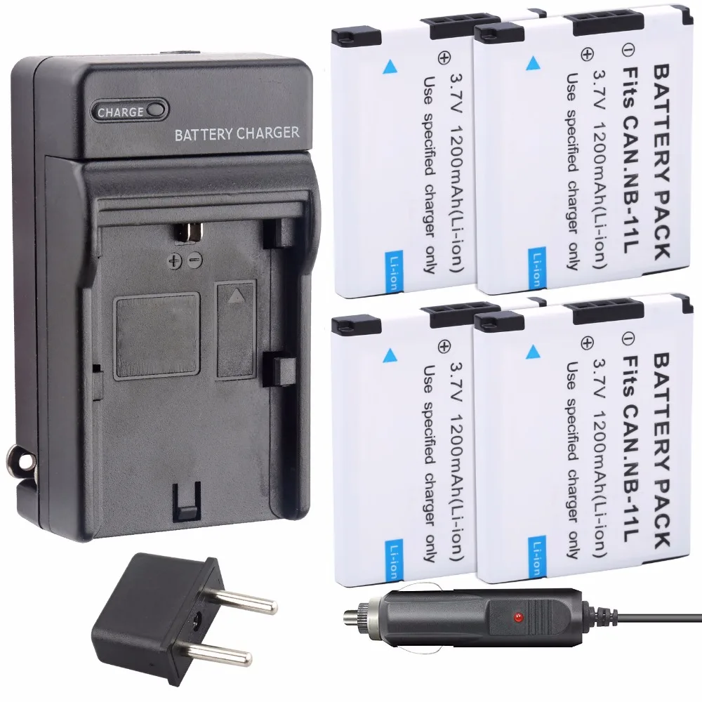 4 Pz Nb-11L Nb 11L Batteria Della Fotocamera + Kit Caricabatterie Dc Per Canon A2600 A3500 A4000Is Ixus 125 132 140 240 245 265 Hs