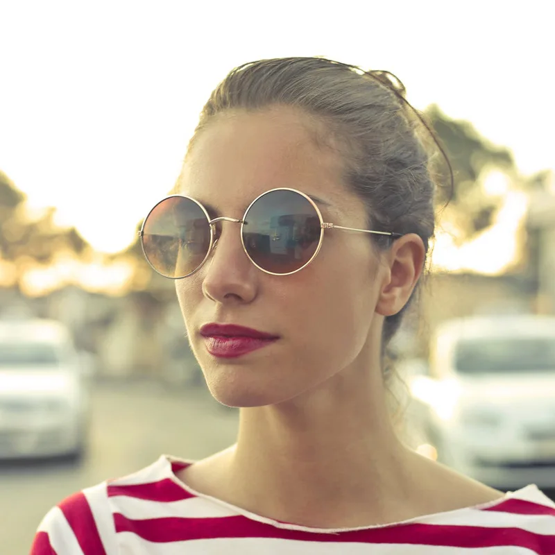 

XIWANG Retro-Archaic Circular Frame Metal European And American Fashion Sunglasses Men And Women'S Universal Sunglasses 8832U