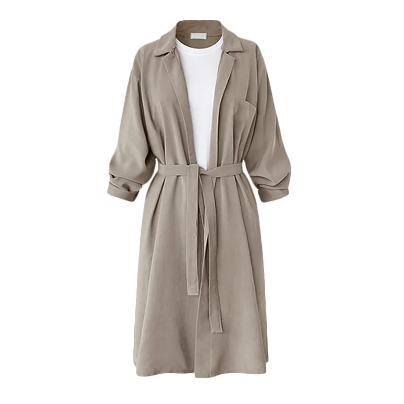 

Liva girl Women 2019 Autumn Fashion Korea Style Vintage Loose Long Trench Female Casual Khaki Red Trench Coat Cloth
