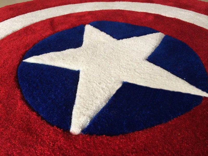 Толстый акриловый ковер Капитан Америка, мультяшный детский коврик для гостиной, коврик в прихожую, диван, круг, компьютерная подушка, коврик