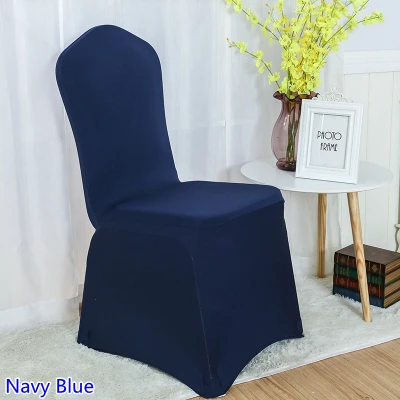 Цвет темно-синий лайкра чехлы для стульев стул для свадебного банкета украшения спандекс стрейч Чехол для стула для вечеринки