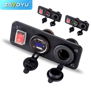 

Multi-function Fast 12V USB Car Charger With LED Voltmeter Cigarette Lighter Socket Car USB 5V 4.2A Coche Newest On/Off Style