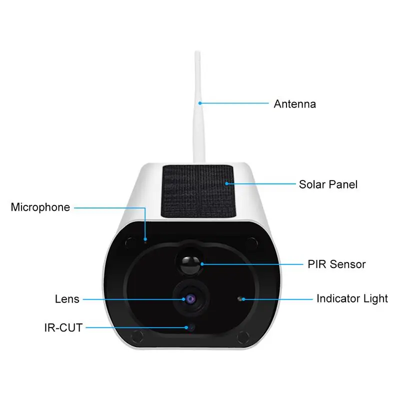 K55A 1080P Солнечная Wifi ip-камера Ir двухсторонняя аудио Ip66 Водонепроницаемая 2-мегапиксельная Hd камера видеонаблюдения Облачное хранилище