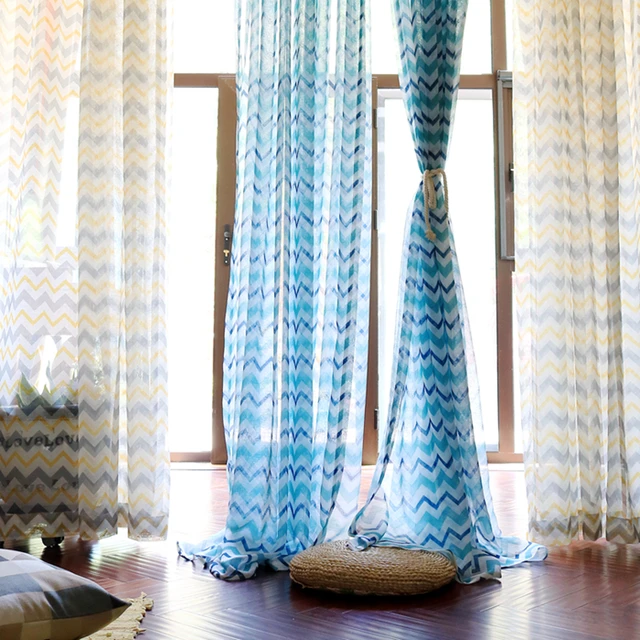 Custom Made Geometric Curtains Multi Color Wave Pattern Window Custom Made Geometric Curtains Multi Color Wave Pattern Window Sheer Curtain For Living Room Bedroom