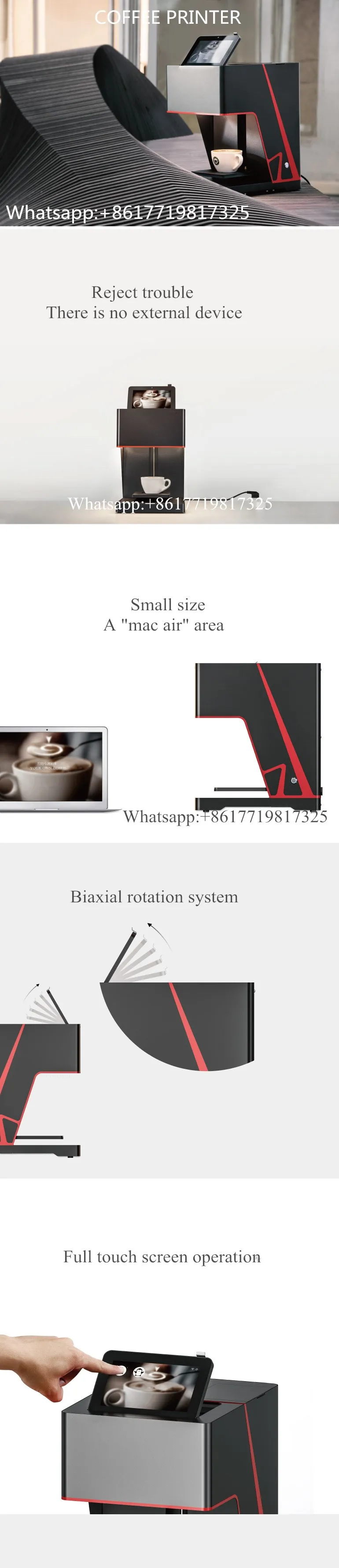 Máquina de Impressão da Foto do Latte do Café do Controle da Tela Táctil de Wifi para a Máquina da Impressora do Bolo Tela da 2 Eletrodomésticos
