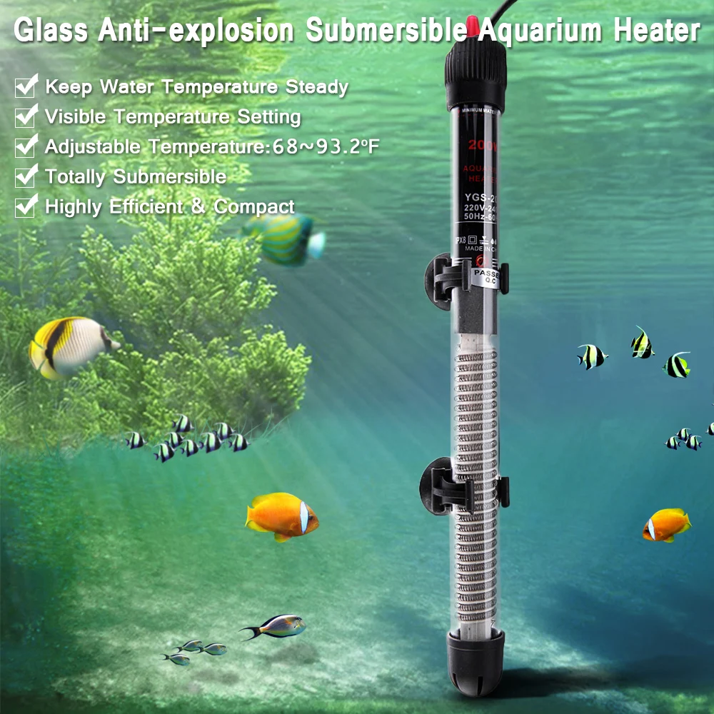 

Yieryi Aquarium Automatic Constant Temperature Heating Rod EU/US Regulation 220-240V 25W / 50W / 100W / 200W / 300W