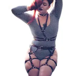 Сексуальное ремешками мода женщин пояса с горячей связывание крепится на ноги талии рок улица панк регулируемый для бесплатная доставка