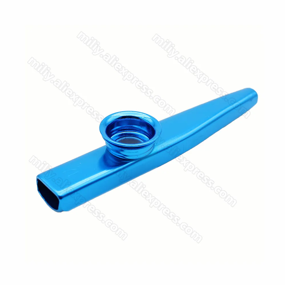 Простой дизайн легкий kazoo алюминий сплав металла для гитары инструмент музыка инструмент для любителей музыки 12*2,5 см 6 цветов дополнительно - Цвет: Синий