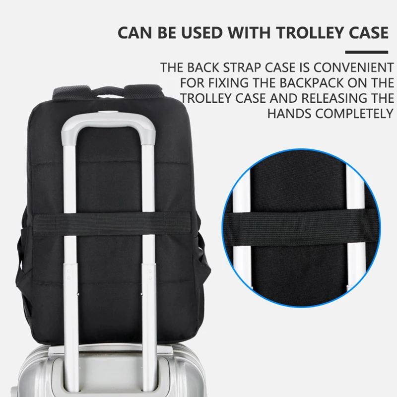 Business Laptop Backpack 14 15.6 inch Fashion Men Travel Back Pack Multifunction Nylon School Black Bagpacks For Teenagers