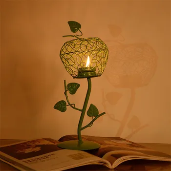 

Apple European style Garden Iron Lantern Candle Lantern keroseneHome Furnishing Decoration creative Candle Holders Candlestick