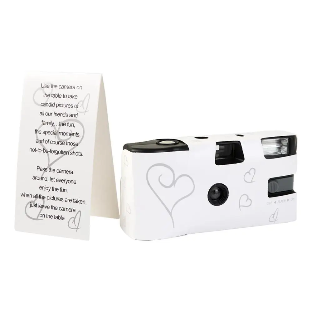 OurWarm свадебные подарки для гостей Свадебные Сувениры Сердце одноразовые камеры 36 фотографий для свадебного украшения - Цвет: Белый