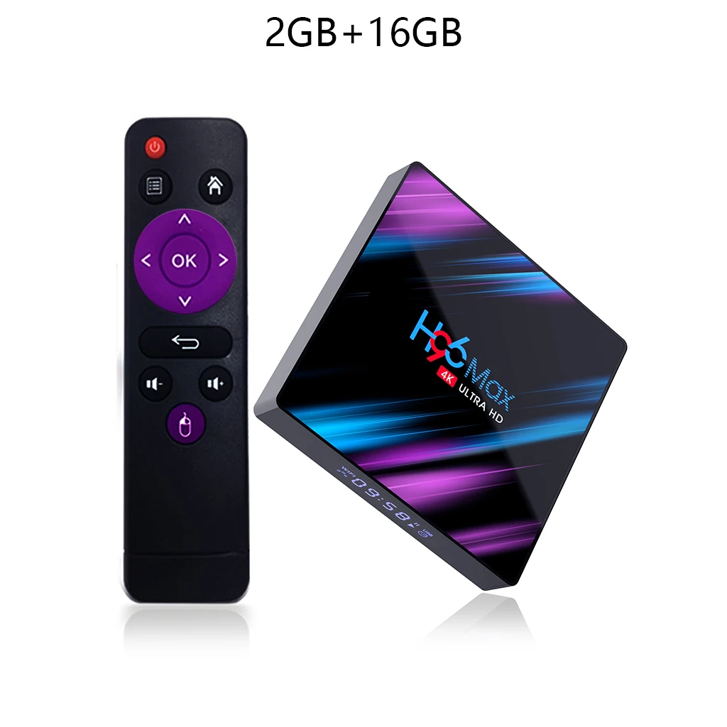 H96 MAX Android TV Box 9.0 Rockchip RK3318 2G 16GB 4K Smart TV Box 2.4&5.0G WiFi Bluetooth 4.0 IPTV Android Box