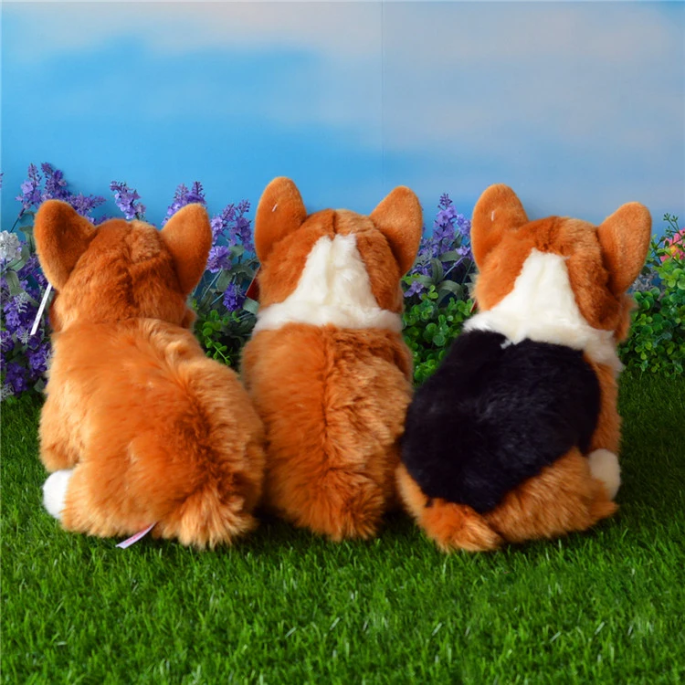 Lifelike versão ereta galês corgi pembroke brinquedos