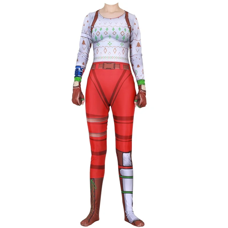 Women-Kids-Game-Cosplay-Costume-RED-NOSED-RAIDER-Bodysuit-Suit-Jumpsuits-Halloween (3)