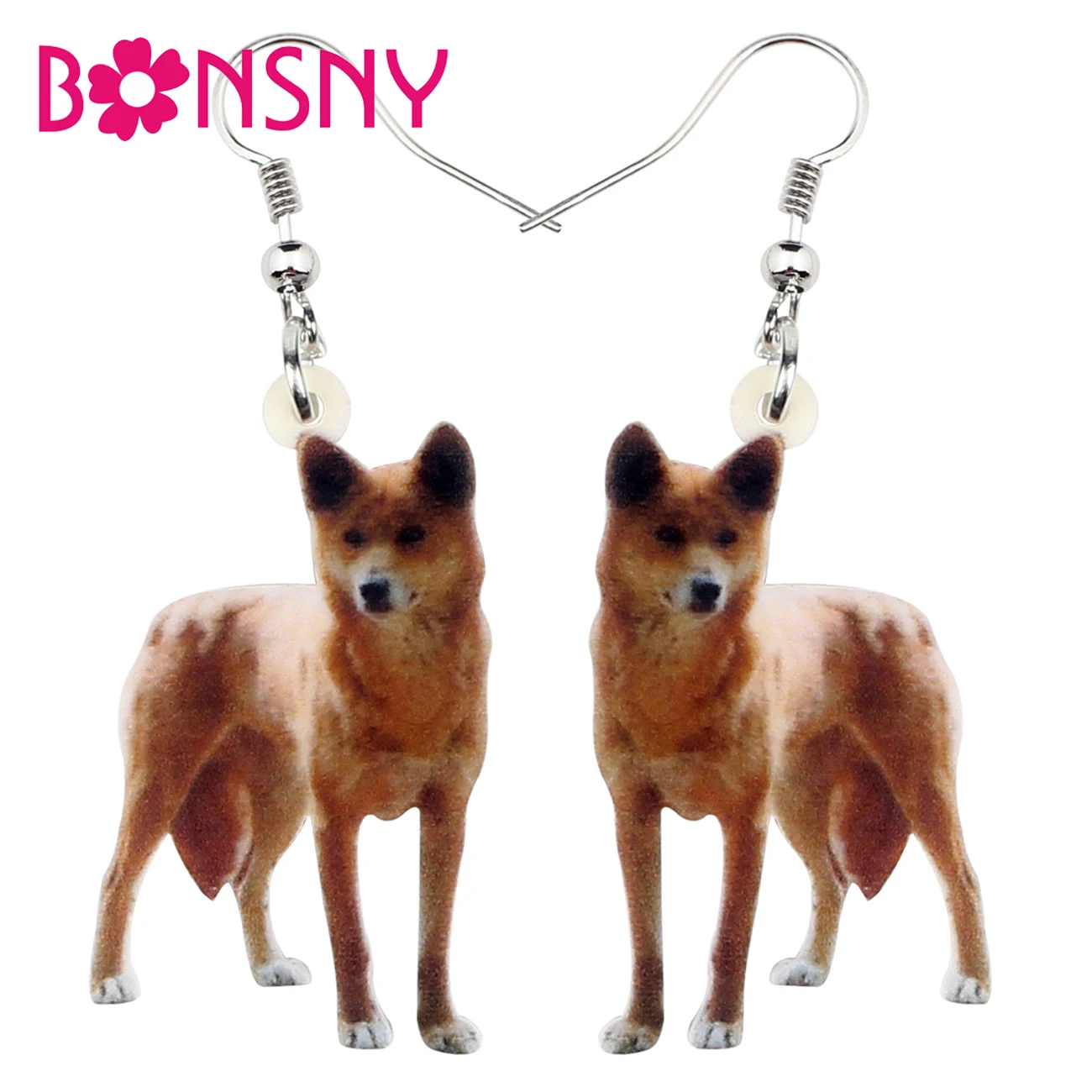 

Bonsny Statement Acrylic Australian Wild Dog Dingo Earrings Drop Dangle Trendy Animal Jewelry For Women Girl Gift Charms Brincos