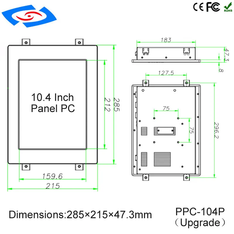 10,4 "800*600 Разрешение Bay trail J1900 4 ядра Оперативная память 4G/8G SSD 32G/64G/128G/256G Сенсорный экран Панель ПК все в одном Tablet PC