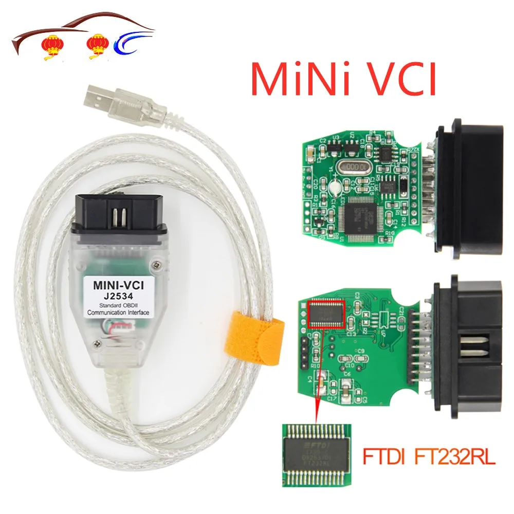 

Latest V13.00.022 MINI VCI Interface FOR TOYOTA TIS Techstream MINI-VCI FT232RL Chip J2534 OBD2 Diagnostic Cable Free Ship