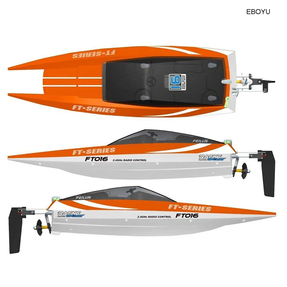 Feilun FT016 RC лодка 2 4G 30 км/ч высокая скорость гоночная с водяным охлаждением