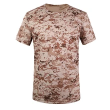 Новая футболка для охоты на открытом воздухе Мужская дышащая армейская тактическая Боевая футболка Военная сухая Спортивная камуфляжная Camp Tees-ACU yellow