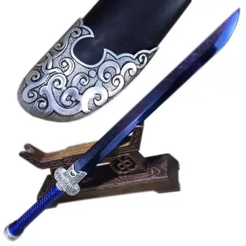 

Nice Metal Craft High Manganese Steel Blue Sharp Chinese KungFu Da Dao Sword Sabre WuShu Broadsword Handmade Fighting Knife