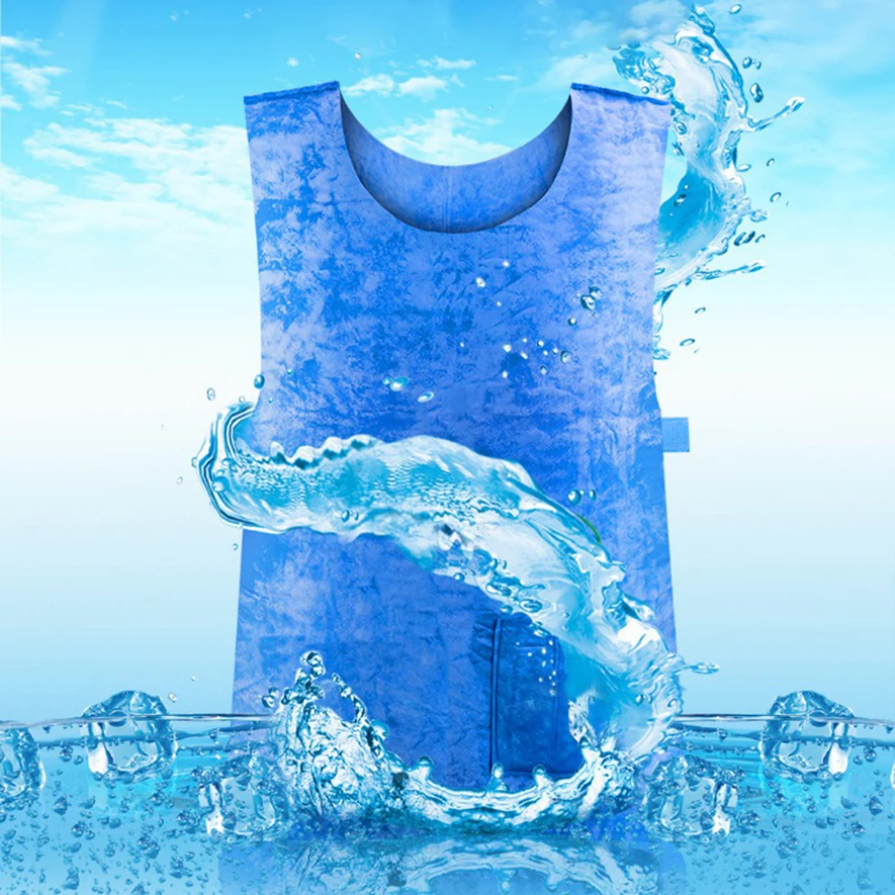 Летний анти-тепло охлаждающий жилет ПВА водонепроницаемый тканевый высокотемпературный защитный ледяной холодный спортивный жилет мужской уличный жилет