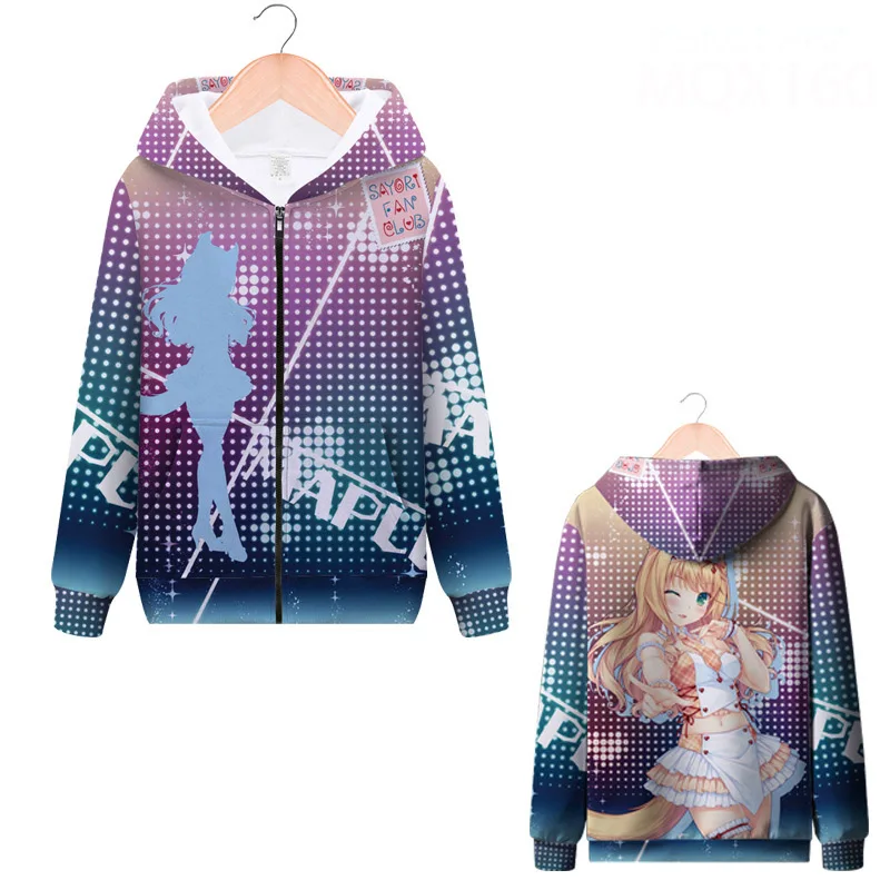nekopara ova chocolat vanilla azuki 3d printed jacket cosplay costume men  women zipper hooded sweatshirt hoodie streetwear