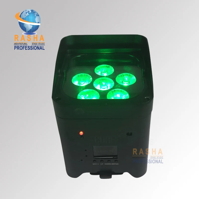 

10X Lot APP Mobile LED Par Light With RIC Core Hex 6*18W 6in1 RGABW UV Rechargable LED Par Projector Disco Stage Light
