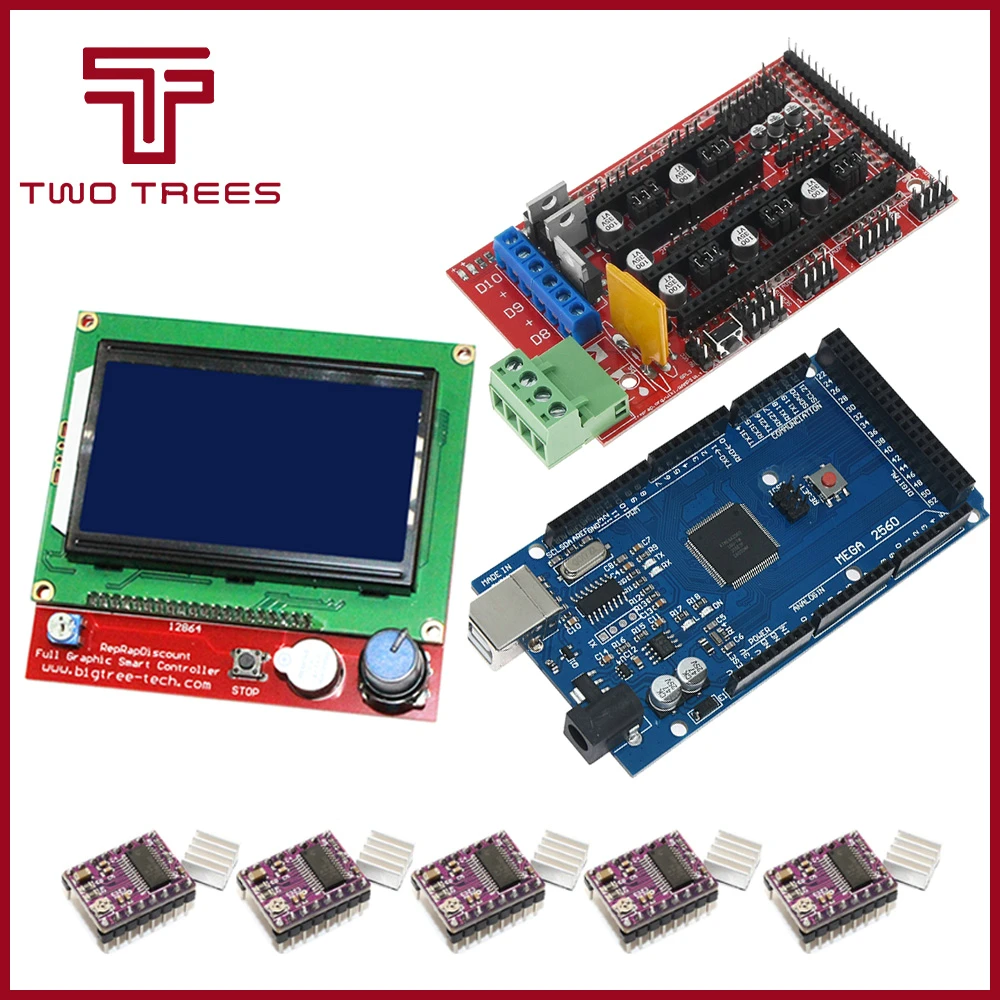 

Mega 2560 R3 RAMPS 1.4 Controller A4988 DRV8825 Stepper Driver Module 12864 LCD controller for 3D Printer Part kit with USB