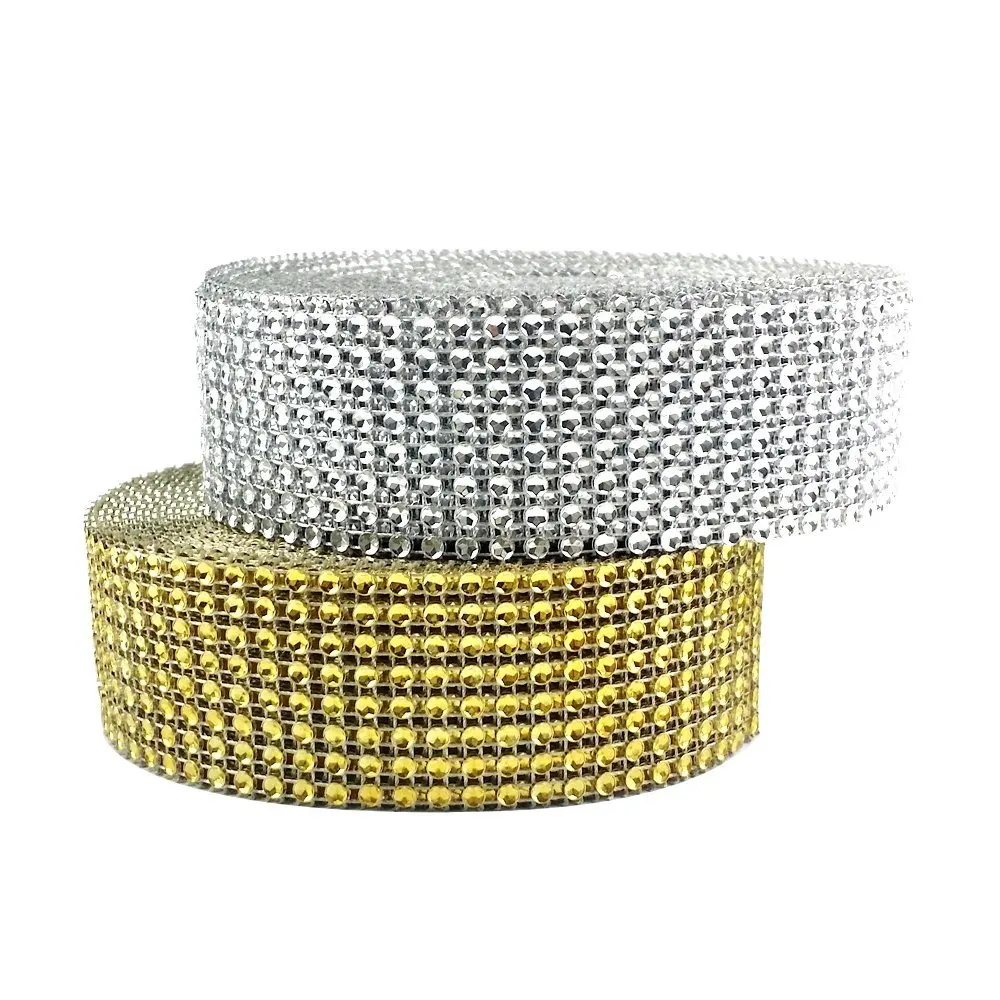 

1 roll 8 rows 2 yards Acrylic Rhinestone Diamond Net Ribbons Sparkling Mesh for decorating wedding & birthday party