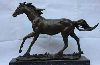 

Antique bronze Pure Copper Brass CHINESE crafts decor ation Asian Real Escultura de Bronze do Cavalo Running