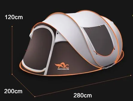 Barraca de Acampamento Prova de Vento Automático de um segundo Aberto Aberto de Viagem 5 8 Pessoa 280 200 120 cm Ultraleve Barraca Grande Impermeável à de Viagem Caminhadas Tendas 3 Esporte e Lazer